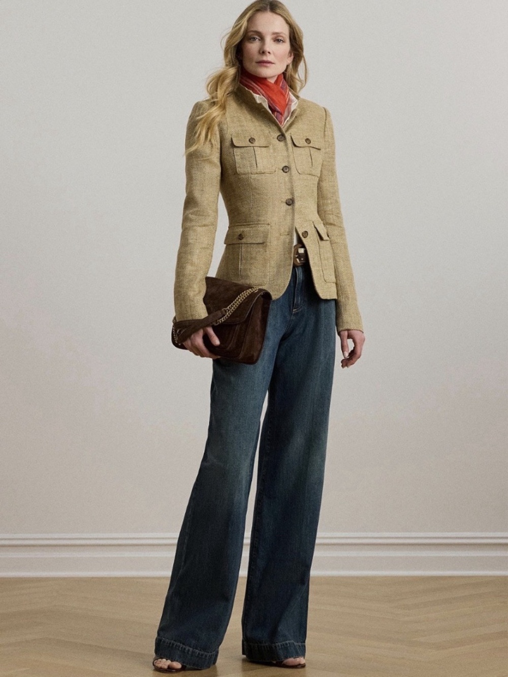 Lauren Ralph Lauren Women's High-Rise Pleated Wide-Leg Jeans  Haze Wash